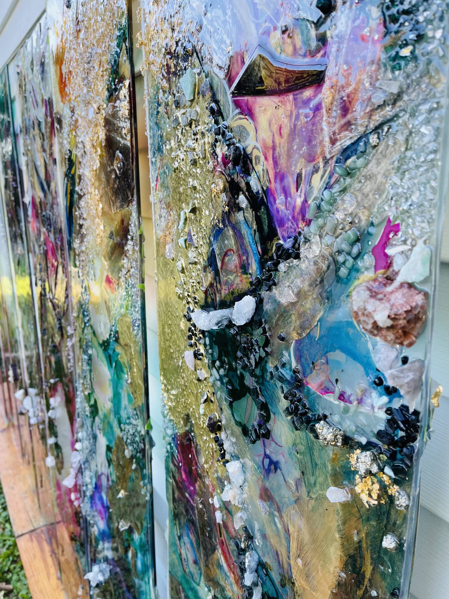 Close up of two panels of Tammy Campbell's artwork.