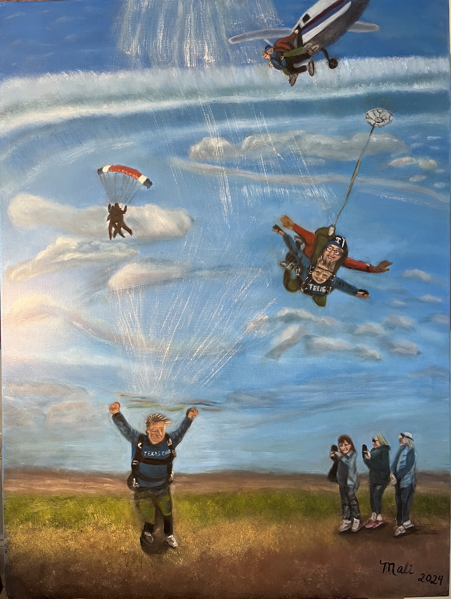 The skydiving trip that inspired this Brushes with Cancer piece